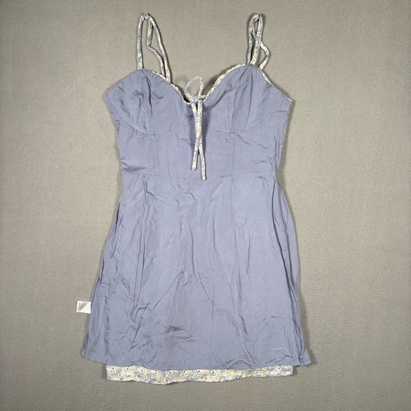 NWT Lulu's Effortless Personality Floral Embroidered Mini Dress Women’s S Blue - Picture 11 of 13